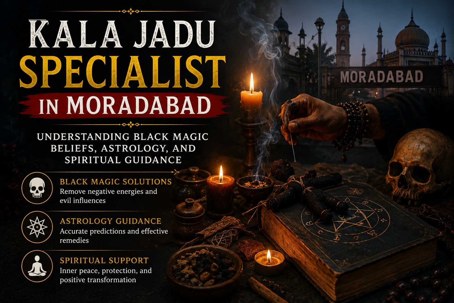 You are currently viewing Kala Jadu Specialist in Moradabad: Understanding Black Magic Beliefs, Astrology, and Spiritual Guidance